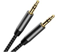 Câble audio minijack 3,5 mm pour connexion AUX - INF - Noir 1 m - Blindé