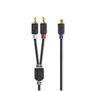 Câble audio - NEDIS - RCA (M) vers RCA (F) - 20 cm - Connecteur plaqué or