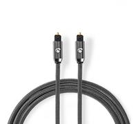 Câble Audio Numérique TosLink Mâle vers TosLink Mâle Gris Métal Câble Tressé