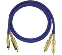 Oehlbach NF 1 Master 50 - Excellent câble Cinch Audio stéréo analogique - 2X Cinch/2x Cinch, fiches entièrement métalliques, Blindage - 0,50 m - Bleu