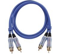 Câble audio Oehlbach 2703 [2x Cinch-RCA mâle - 2x Cinch-RCA mâle] 3.00 m bleu contacts dorés