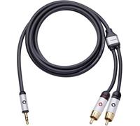 Câble audio Oehlbach 60004 [2x Cinch-RCA mâle - 1x Jack mâle 3.5 mm] 3.00 m noir contacts dorés