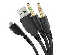 OKULI Câble Audio de Remplacement Compatible avec SteelSeries Arctis 3, 5 & 7 Casque Écouteurs - 3.5mm + USB