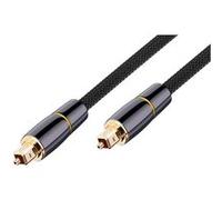 Câble Audio Optique en Nylon Tressé avec Connecteurs Plaqués Or 5m Noir