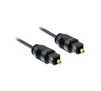 Câble Audio Optique Numérique DeLOCK Toslink Mâle/Mâle 1m, Contacts Or, Noir, Standard Toslink, Référence 82879, Longueur 1 mètre