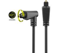 Cable Audio Optique Toslink Goobay Compatible Pivotant Coudé 2m (noir