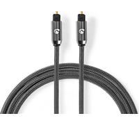 Câble audio optique | TosLink mâle | TosLink mâle | 5.00 m | Rond | Tressé | Gris avec métal | Carton avec fenêtre couverte