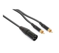 PD Connex CX58-3 Câble haut-parleur 3 mètres - Noir, sortie XLR mâle, 2 sorties RCA mono Noir G