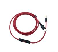 Câble audio pour Beats Solo 2.0 3.0 pour casques de studio mixr avec adaptateur USB C - Câble jack 3,5 mm 1,5 m (rouge et noir)