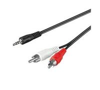 Câble audio pour carte son 2xRca mâle vers Jack 3.5mm stéréo mâle, 0.5m cd50440