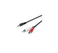 Câble audio pour carte son 2xRca mâle vers Jack 3.5mm stéréo mâle, 0.5m cd50440