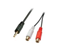 Câble audio premium 2 x rca (cinch) femelle vers jack 3,5mm mâle, 25cm