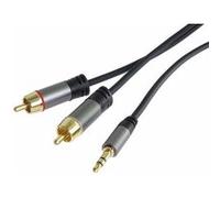 Câble audio - Premiumcord - kjqcin015 - 1,5 m - Jack 3,5 mm - 2 RCA mâles Noir