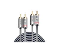 Câble Audio RCA Lindy Cromo Ligne 1M 2 X RCA Mâle À Mâle Stéréo Anthracite