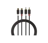 Nedis Câble audio CABW24205AT20 – RCA mâle vers RCA femelle – 2 m anthracite (rond)