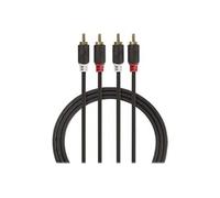 - Câble audio - RCA mâle pour RCA mâle - 1 m - anthracite - rond