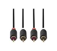 Câble audio NEDIS RCA (M) pour RCA (M) 5 m anthracite rond