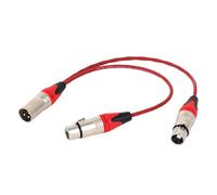 Câble Audio séparateur de micro Y XLR, 2 femelles à 1 mâle, câble adaptateur de micro XLR mâle à double XLR femelle, cordon en Y(Red-D1001,1.5 m)