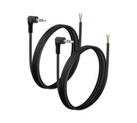 Câble audio stéréo 1/8"" vers fil nu, 2 paquets de remplacement 90 degrés 3,5 mm TRS mâle vers fil nu à extrémité ouverte pour réparation de câble d'équipement audio¿1M/3FT¿