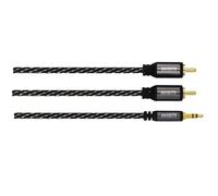 Câble audio, stéréo 2 fich. RCA mâles - jack mâle stéréo 3,5 mm, 1,5 m