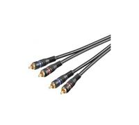 CABLE AUDIO STEREO 2 RCA 2 RCA blindé OFC 99.99% 1.5 m