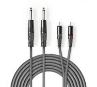 Nedis Câble Audio stéréo 2 x 6 .35 mm mâle 2 x RCA Mac
