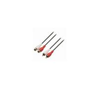 Câble audio stéréo 2x rca mâles - 2x rca femelles 10 m noir