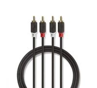 Câble Audio Stéréo 2x RCA Mâles - 2x RCA Mâles 3,0 m Anthracite