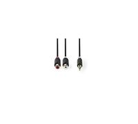 Câble audio stéréo 3,5 mm mâle - 2x rca femelles 0,2 m anthracite