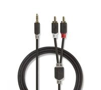 Câble audio stéréo 3,5 mm mâle - 2x rca mâles 1,0 m anthracite