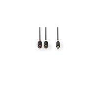 Nedis Câble audio stéréo CABW22200AT50 3,5 mm mâle – 2x RCA mâles – 5 m – anthracite – plaqué or