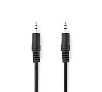 Câble audio stéréo | 3.5 mm Mâle | 3.5 mm Mâle | Plaqué nickel | 1.50 m | Rond | Noir | Label