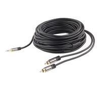 Câble audio stéréo - Auvisio - Cinch/Jack 3,5 mm - 10 m - Double blindage - Fiches dorées
