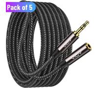 Câble Audio Stéréo Aux 3.5Mm, Câbles D'Extension De Casque Mâle À Femelle Pour Écouteurs Ipad Smartphone Tablette Lecteur Multimédia Etc..Pack Of 5 M-F.0.5M