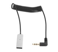 Câble audio stéréo avec connecteur coudé, fiche plaquée or, conception anti-nœuds, câble spiralé flexible compatible avec les appareils
