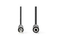 NEDIS Câble audio stéréo - Fiche mâle 3,5 mm - Prise femelle 3,5 mm - Nickelé - 1 m - Rond - Étiquette