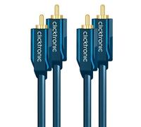 Câble audio stéréo ClickTronic - Double RCA - M/M - 10m - Bleu
