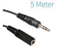 Câble Audio Stéréo Extension 3,5 Mm Mâle - 3,5 Mm Femelle 5.00 M Noir