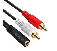 Câble audio stéréo femelle de 3,5 mm vers 2 RCA mâles Câble répartiteur audio stéréo Convient pour amplificateur, haut-parleurs, tourne-disque, mélangeur, TV, MP3, mobile, tablette, PC