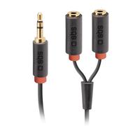 Câble audio stéréo Jack 3,5 mm avec duplicateur pour portables et smartphones- SBS