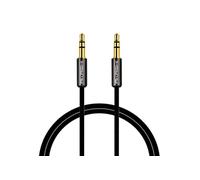 Akashi Câble jack 3,5 mm ALTJ35B mâle-mâle pour smartphone, enceinte, casque Noir 1 m