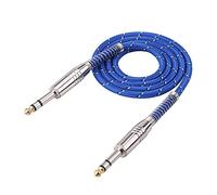 Câble audio stéréo mâle-mâle de 6,35 mm, câble d’instrument de guitare à haute conductivité avec tresse en et gaine coudée anti-torsion, pour guitare électrique, mixeur et (1 m/3,3 pieds)