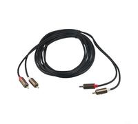 Câble audio stéréo mâle vers mâle, 2 m double pour cordon auxiliaire RCA, câble de caisson de basses Hi-Fi plaqué or 24 carats, réduction du bruit pour gaine tressée, pour home cinéma pour systèmes