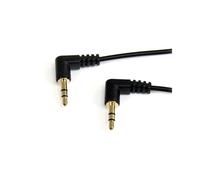 Câble Audio Stéréo Slim StarTech.com MU1MMS2RA 3.5mm Mâle/Mâle Angle Droit 30cm, Contacts Or, PVC Noir, AWG 30