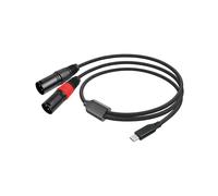 Câble Audio Stéréo USB Type C Mâle Vers 2 XLR Mâle 32 Bits/384 KHz pour Smartphones et Ordinateurs Portables 2 Mètres