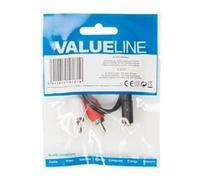 Câble audio stéréo VALUELINE - 2x RCA mâles - Jack 3,5 mm femelle - 0.20 m - Noir