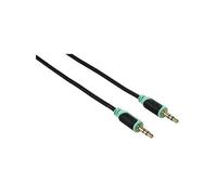 Câble audio "Super Soft", 2 connecteurs jack 3,5 mm, stéréo, vert, 1,0 m .
