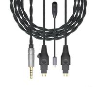 Câble audio tressé en nylon argenté de 1,8 m avec prise jack 3,5 mm pour casque HD650/HD600/HD580/HD660S, pour la musique et les jeux vidéo