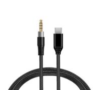 Câble audio type C vers 3,5 mm pour casques de jeu 150 cm | Câble tressé en nylon robuste pour une lecture sonore sans interruption des appareils élevés avec réductions