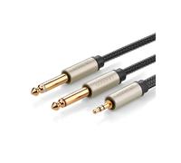 Câble Audio Ugreen 10613 - 1m - Connecteur 2x 6.35mm Mâle vers 3.5mm Mâle - Contacts Plaqué Or - Noir - Plug and Play